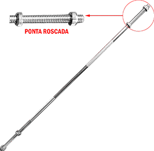 Barra 1.20m c/ponta roscada